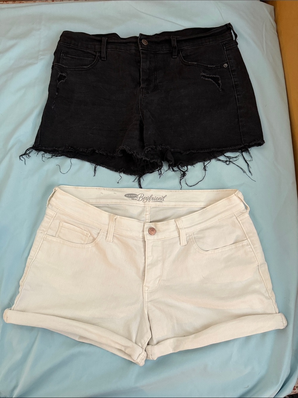 Old Navy Black and White Denim Shorts Duo
